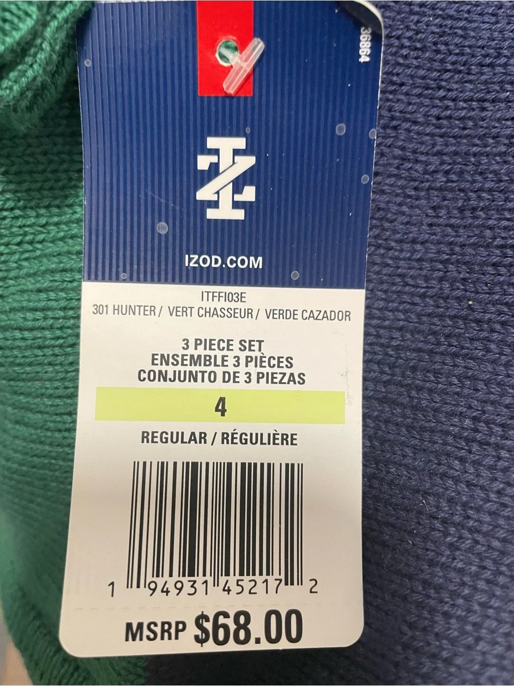 Izod Green and Navy 3-Piece Set Boys Size 4T NWT